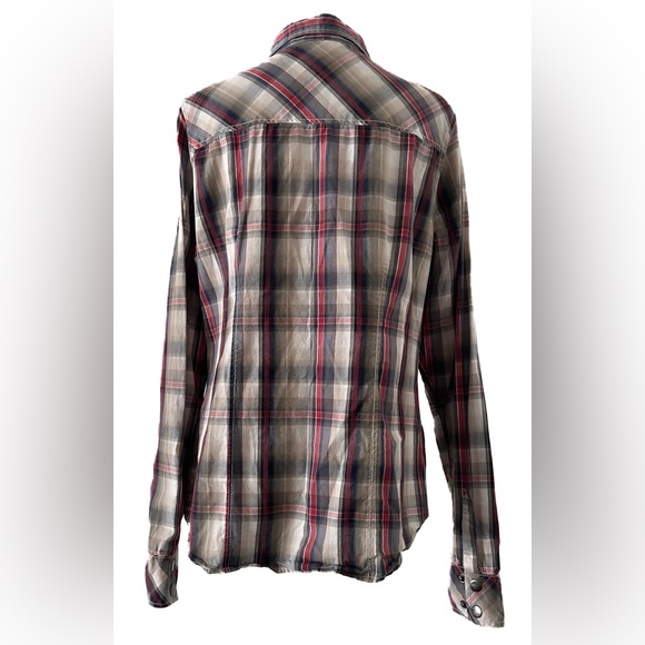 BKE Women’s Plaid Snap Button Down Western Shirt - Picture 7 of 8